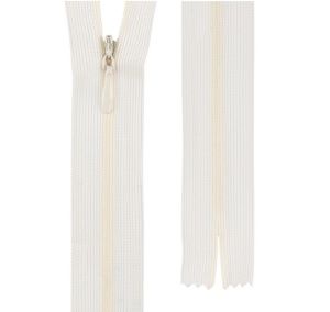 Молния спираль н/р потайная т.3 60 см пластик (сливочный)