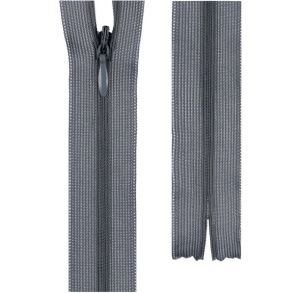 Молния спираль н/р потайная т.3 60 см пластик (серый)